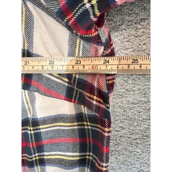 Chaps Shirt Men 1X Plaid Long Sleeve Full Zip Chest Pockets Casual Red White - Picture 6 of 9